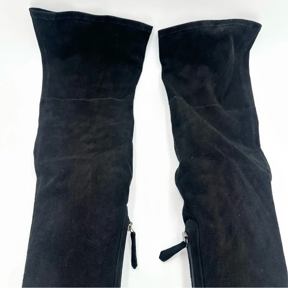 Aquazzura Giselle Over-The-Knee Boots in Black Suede
